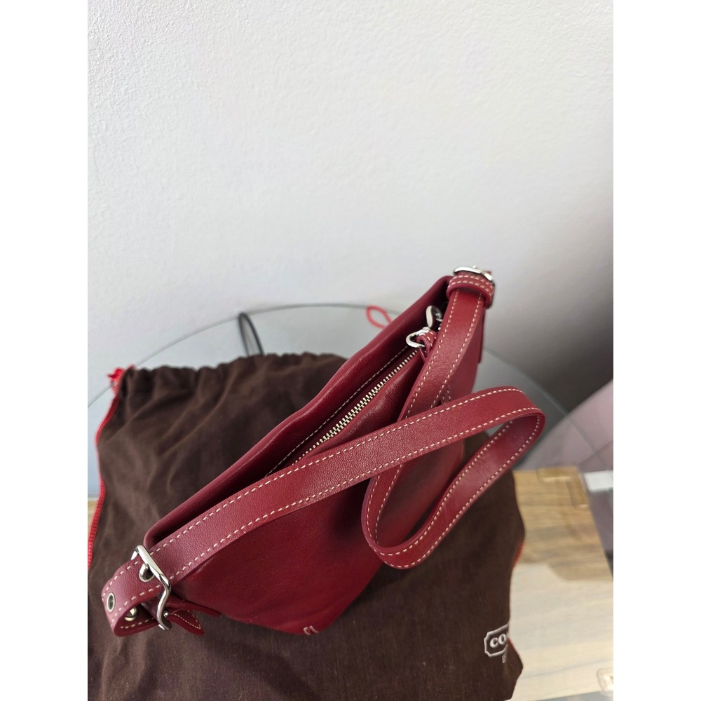 Coach Legacy Demi Mini Hobo Bag Y2K red leather contrast stitching silver-tone - Picture 3 of 15